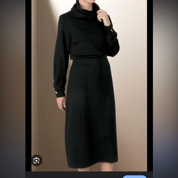 Stenstroms merino wool Buffy knit dress black small s Sweden - Picture 1 of 7